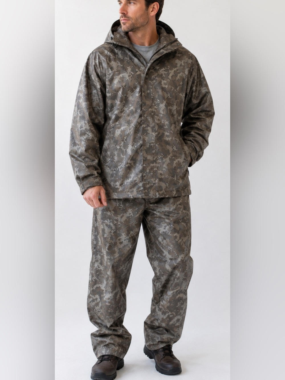 MIL-TEC by Sturm XL Digital Camo Waterproof Rain Suit Jacket Pants Packable Hood